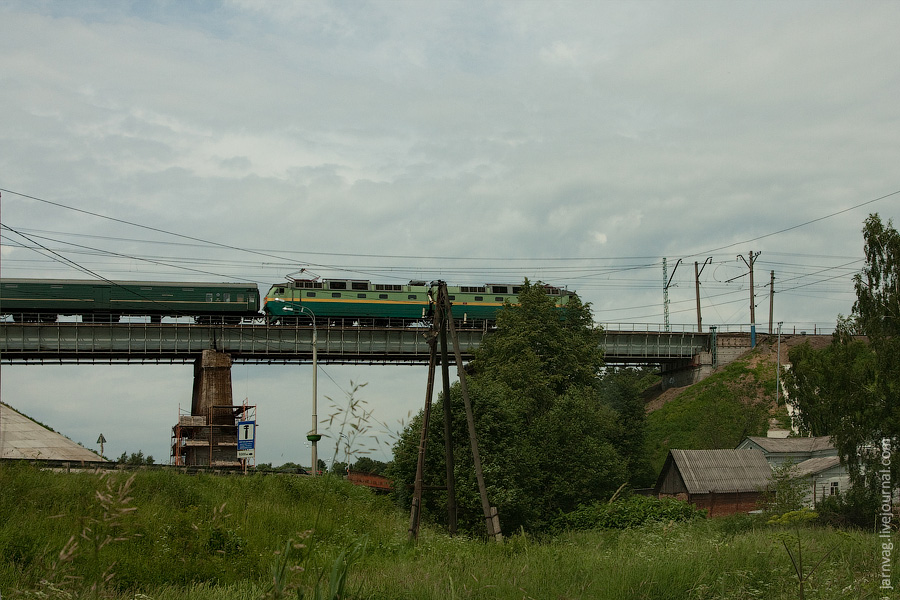 Железная дорога, мост, Хотьково, ЧС7