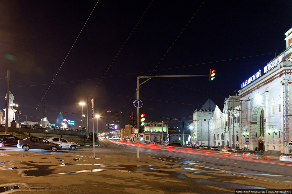 Москва, Ночная съемка, вокзалы столицы