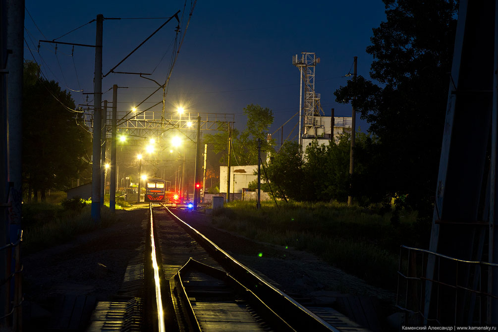 Московская область, Железная дорога, Станция Красноармейск, ночная стоянка электропоезда ЭД4М-0248