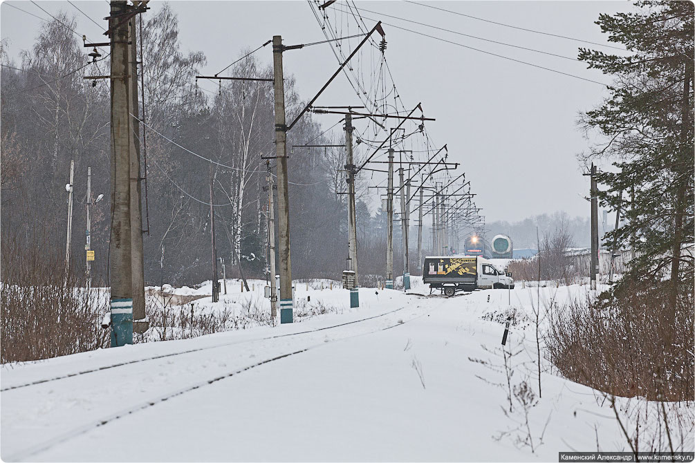 Зимний день, Московская область, Железная дорога, Снегоочиститель, Ярославское направление