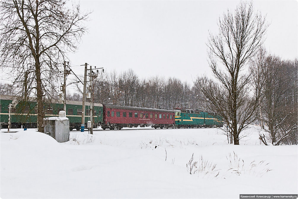 Зимний день, Московская область, Железная дорога, Снегоочиститель, Ярославское направление