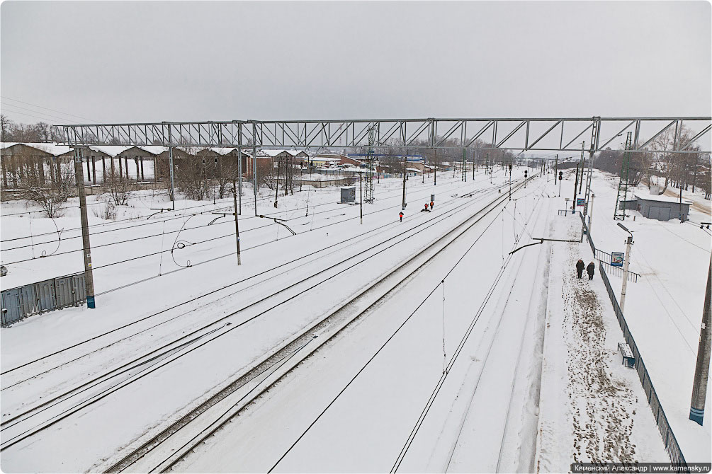 Зимний день, Московская область, Железная дорога, Снегоочиститель, Ярославское направление