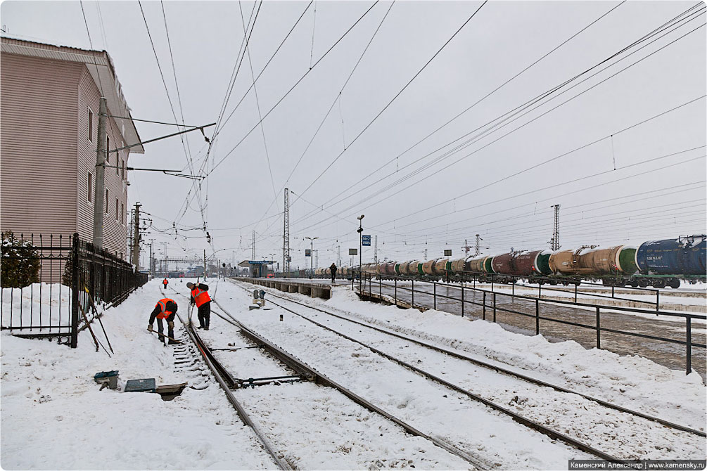 Зимний день, Московская область, Железная дорога, Снегоочиститель, Ярославское направление