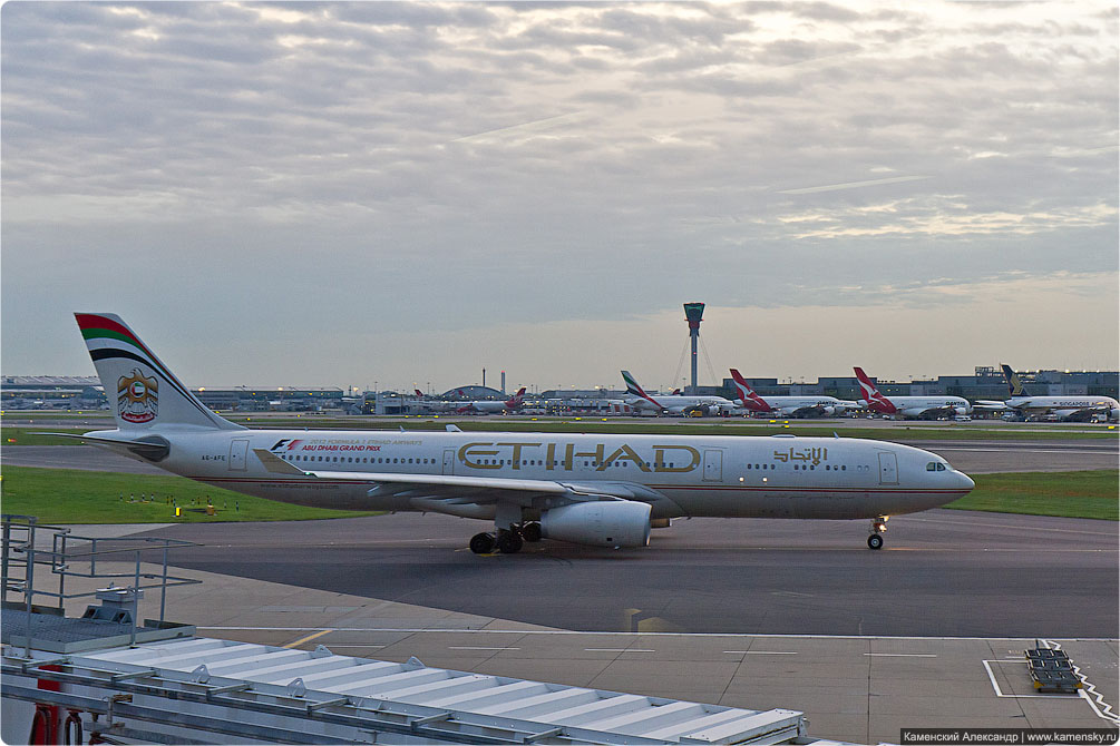 Споттинг, Хитроу, Лондон, spotting, Heathrow, London, airport, LHR, Etihad Airways Airbus A330 A6-AFE