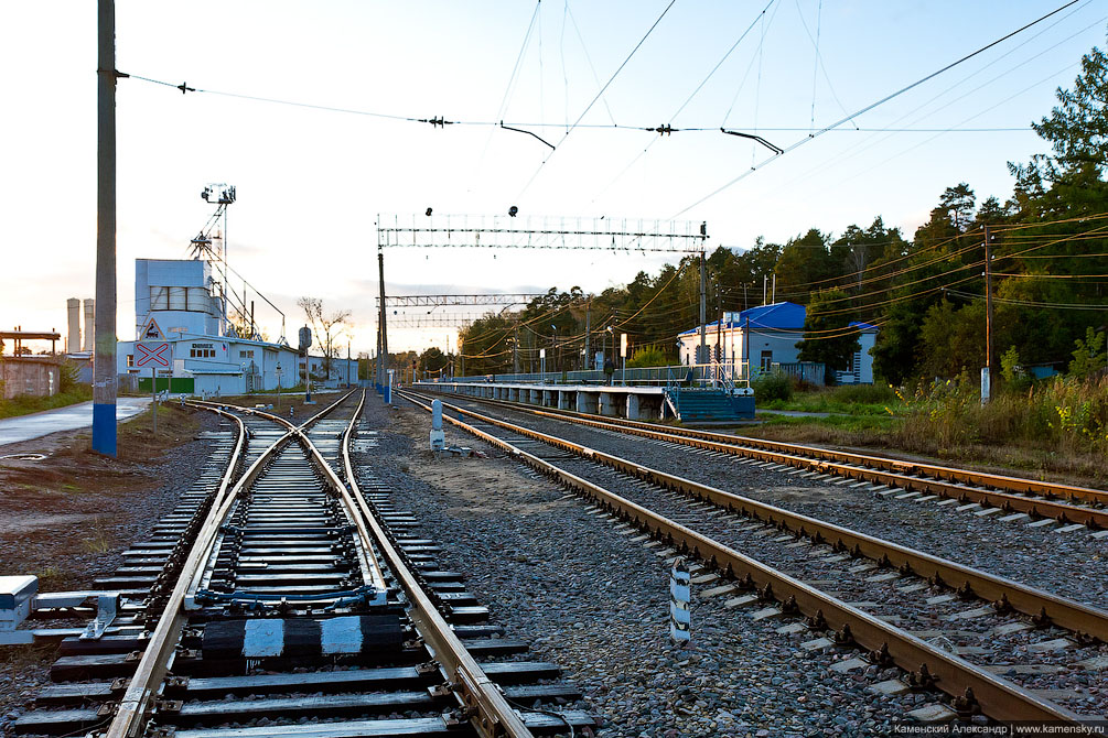 Вечер в Красноармейске, Московская область, станция Красноармейск, осень, вечер, закат, туча