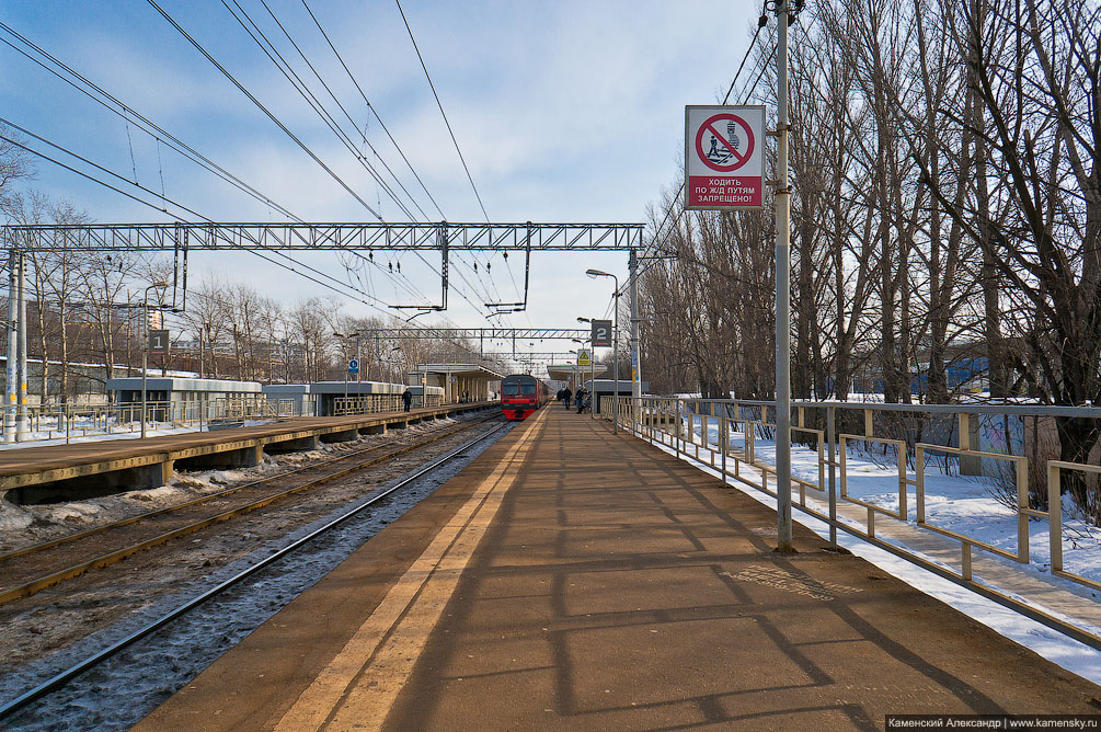 Москва, железная дорога, платформа, станция, Горьковское направление, МЖД, зима, электричка