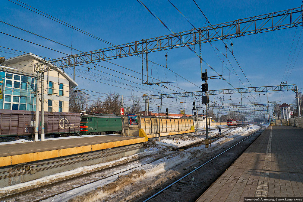 Москва, железная дорога, платформа, станция, Горьковское направление, МЖД, зима, электричка