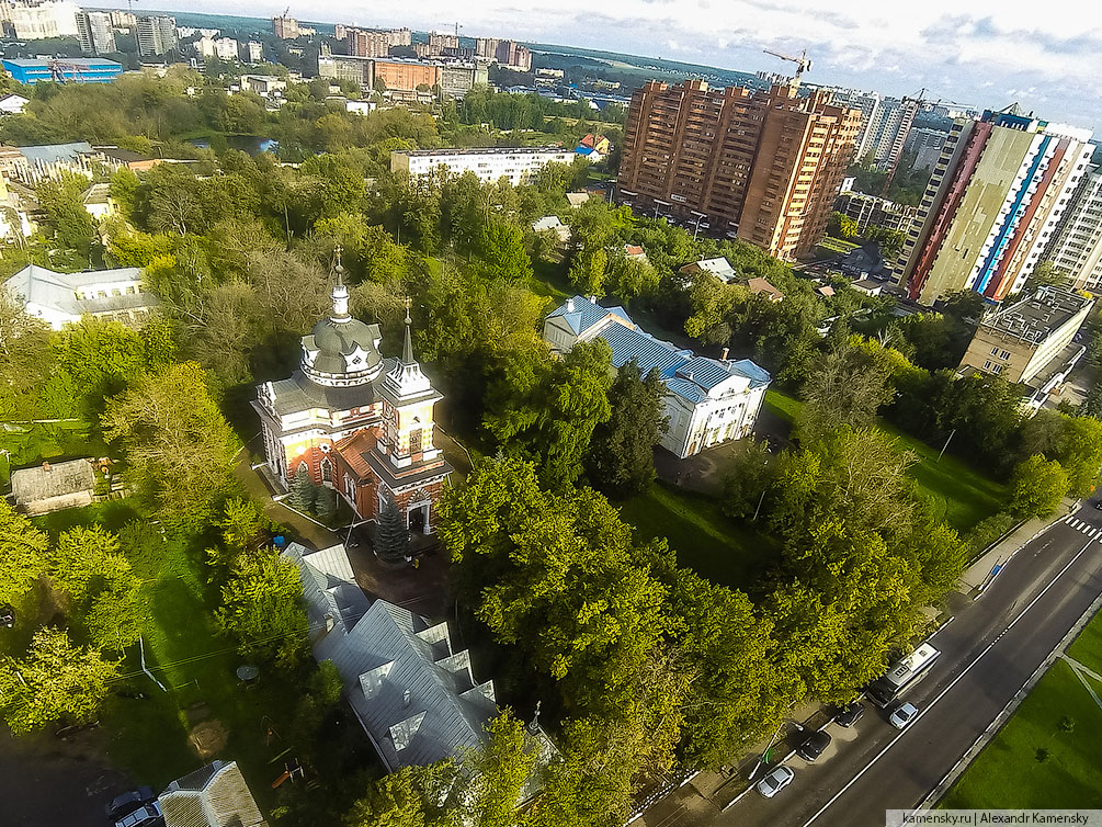 Московская область, храм, осень, квадрокоптер, с высоты, Ивантеевское благочиние