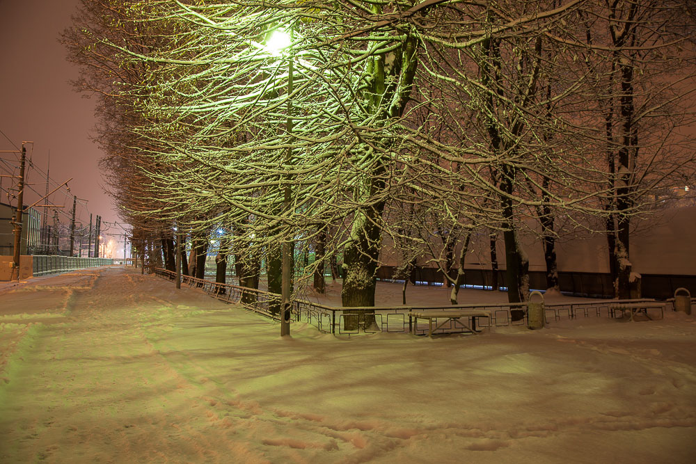 Московская область, Пушкино, зима, снегопад