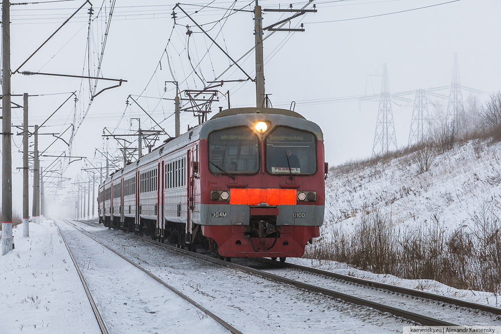 Московская область, Павелецкое направление, зима, электропоезда