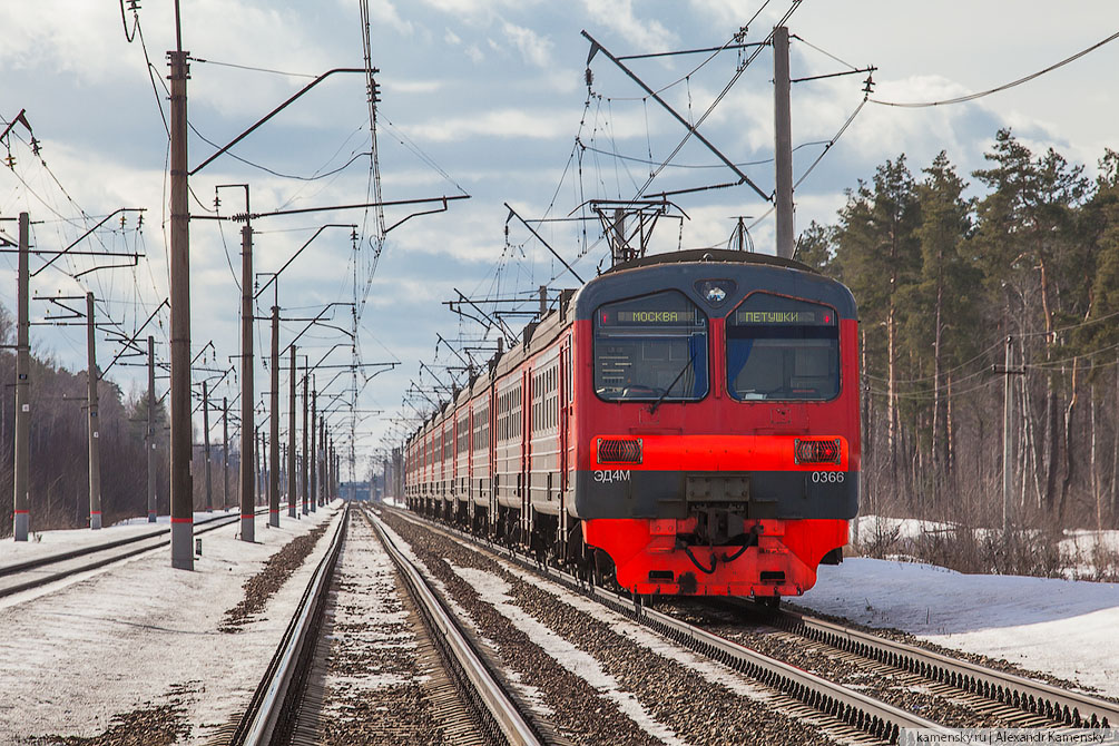 февраль, зима, железная дорога, Подмосковье, электропоезд