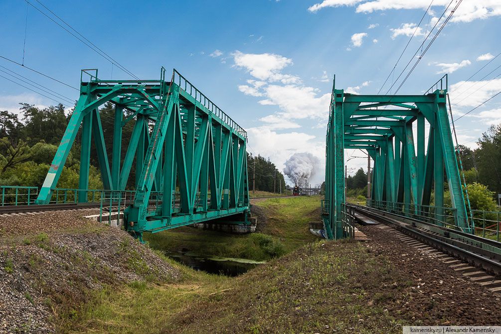 Московская область, Куровская, река Нерская, паровоз П36