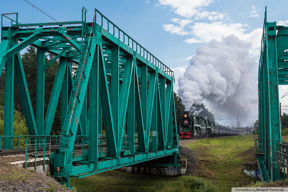 Московская область, Куровская, река Нерская, паровоз П36