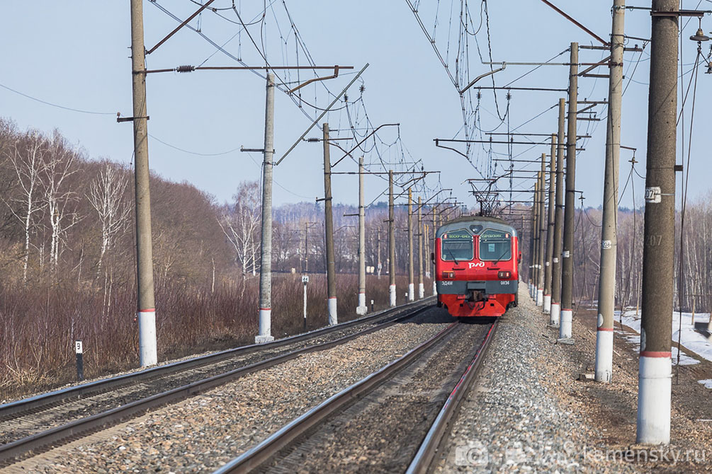 Московская область, платформа Осёнка, весна, железная дорога, БМО