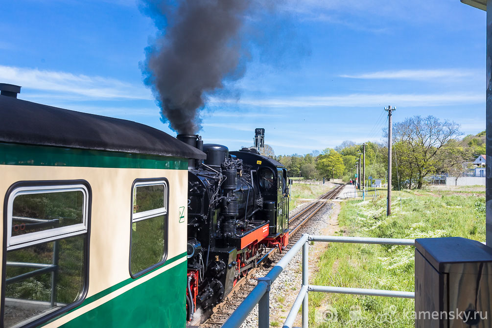 Германия, Рюген, Путбус, Putbus, Binz, Бинц, Rügensche Bäderbahn (RüKB), Ревущий Роланд, УЖД, Узкоколейка, Germany