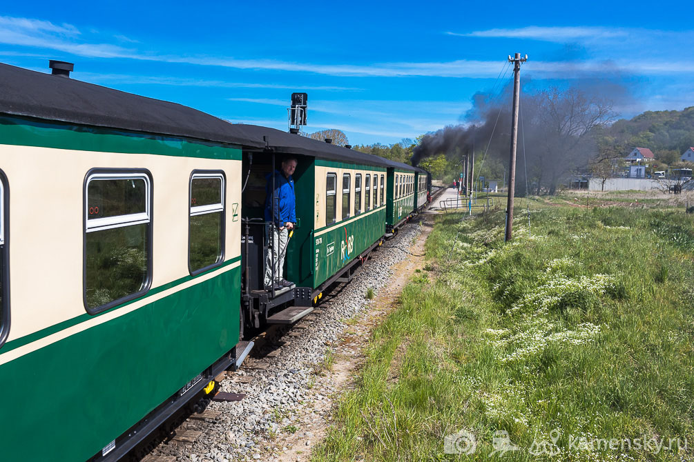 Германия, Рюген, Путбус, Putbus, Binz, Бинц, Rügensche Bäderbahn (RüKB), Ревущий Роланд, УЖД, Узкоколейка, Germany