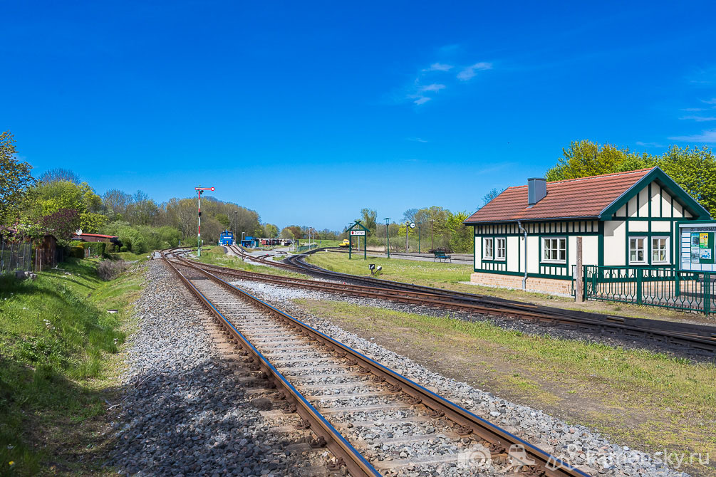 Германия, Рюген, Путбус, Putbus, Binz, Бинц, Rügensche Bäderbahn (RüKB), Ревущий Роланд, УЖД, Узкоколейка, Germany